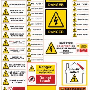 LABEL SHEET SOLAR INSTALLATION A4